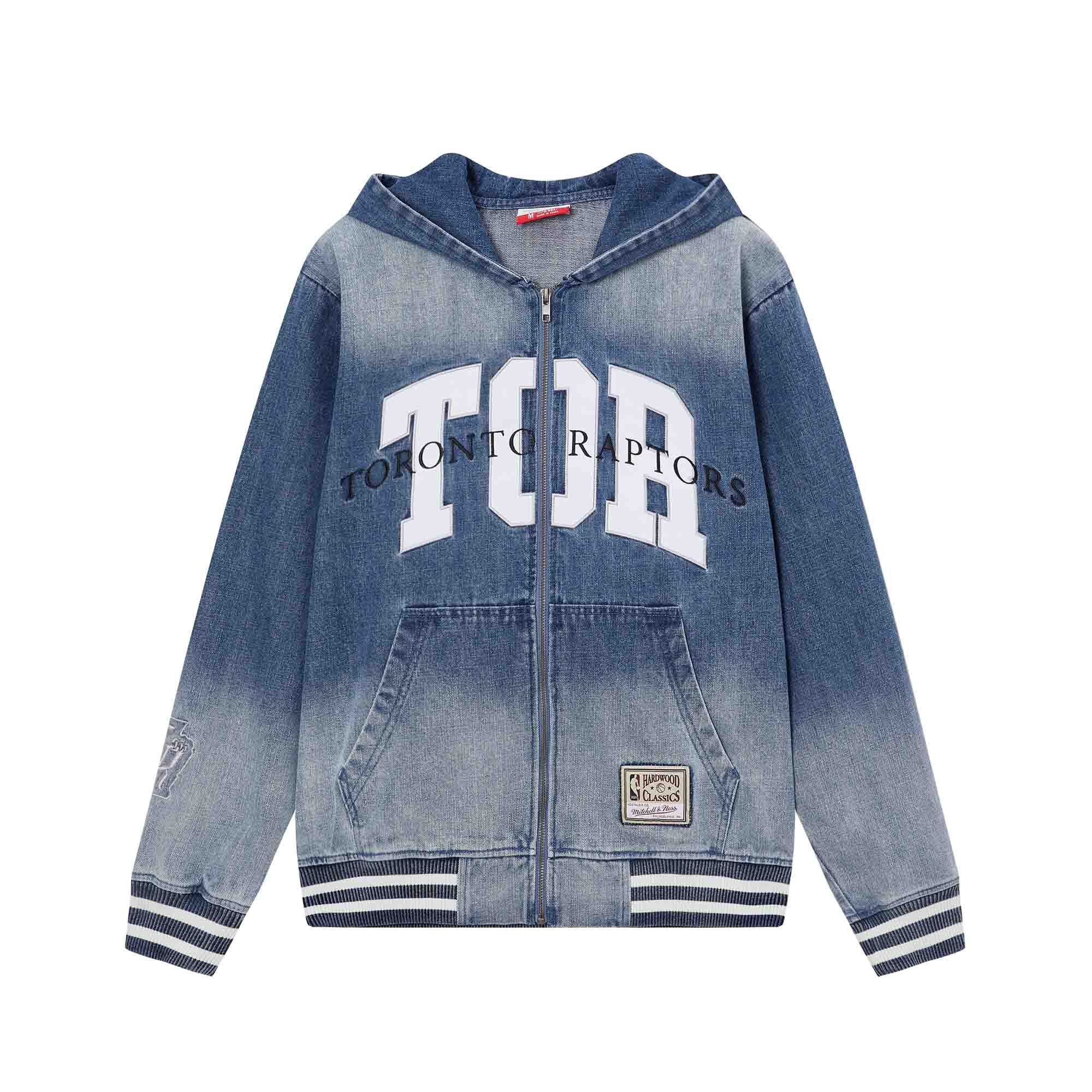 Mitchell & Ness NBA TORONTO RAPTORS WASHED ZIP UP HOODIE 水洗藍 暴龍 丹寧水洗 連帽 外套【MN25BOU15DL】