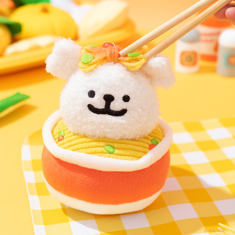 線條小狗絨毛吊飾(熱乾麵) [共2款可選擇]