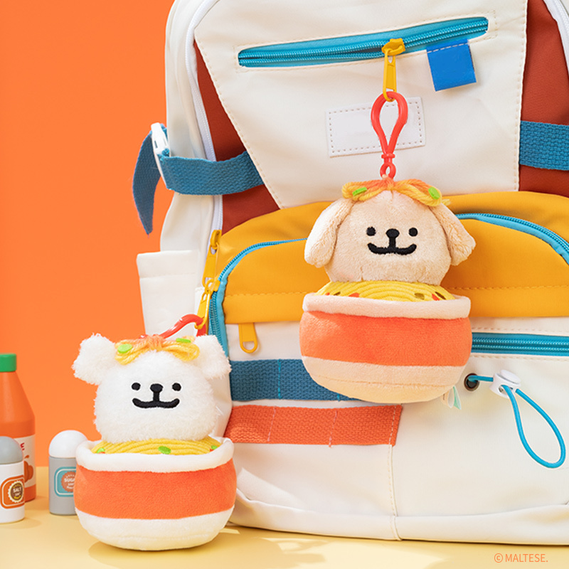 線條小狗絨毛吊飾(熱乾麵) [共2款可選擇]