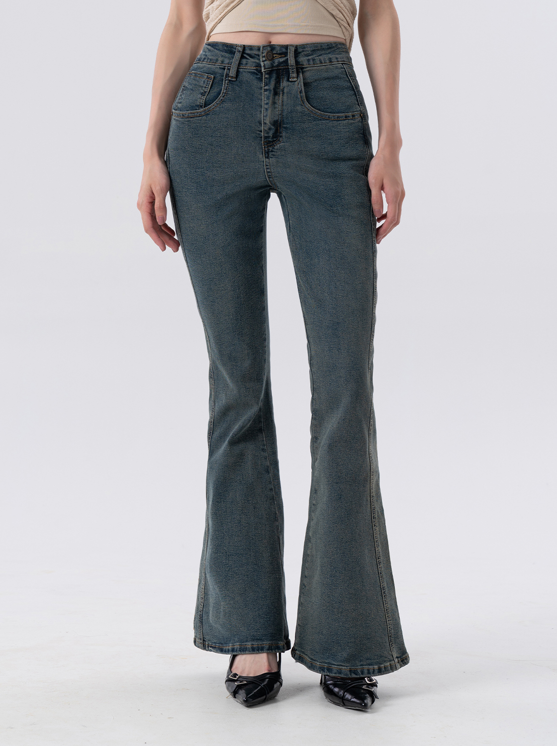 【2件1499】喇叭牛仔褲