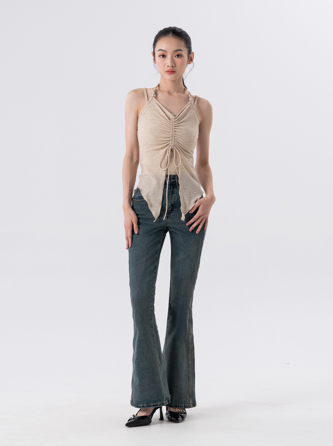 【2件1499】喇叭牛仔褲