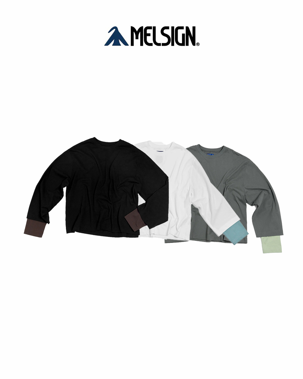 MELSIGN 圖像 長袖TEE 黑/白/灰 25 A/W Layered Process L/S Tee