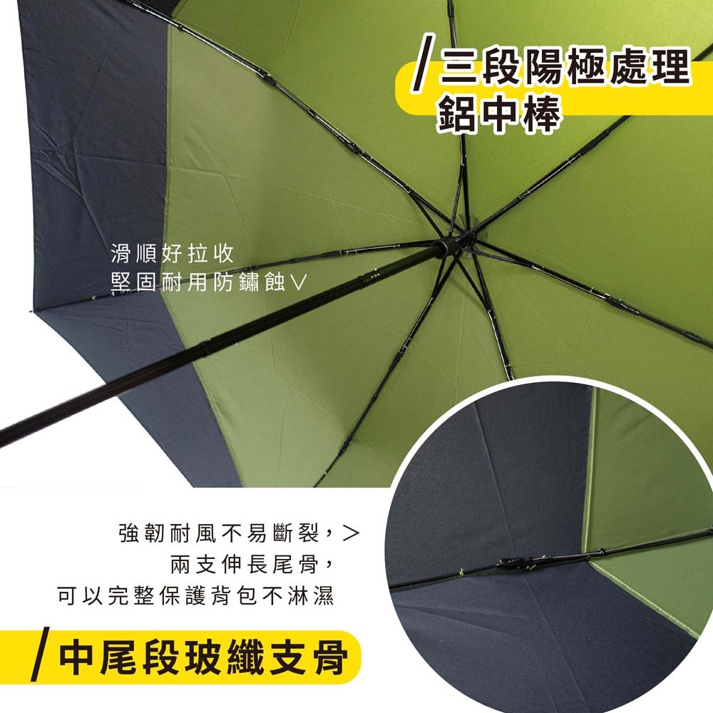 【傘電俠】23-25吋 下拉式手開背包傘 (wpc同款)05-580036