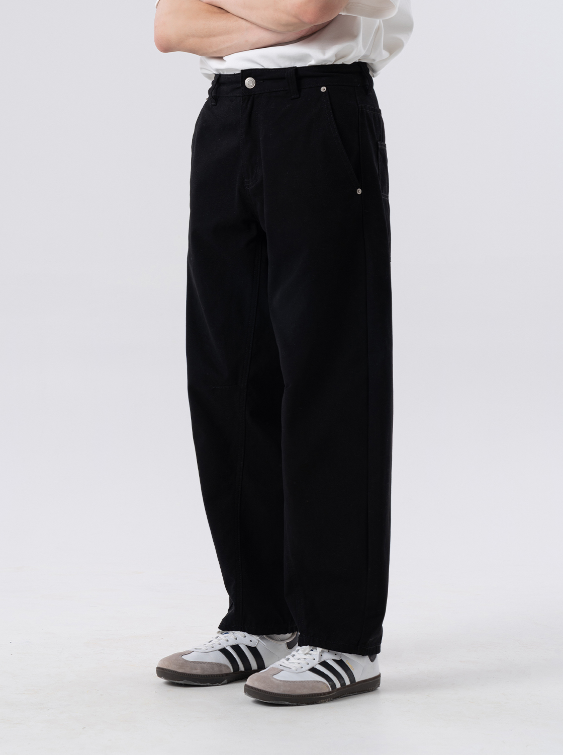 3D立體結構弧形拼接彎刀褲