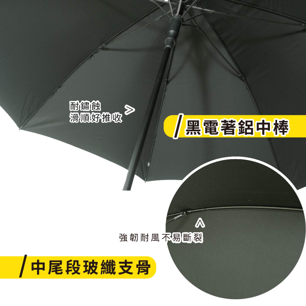 【傘電俠】33.5吋 反光邊超大傘面彎把自動直傘 – 就大支 05-850016
