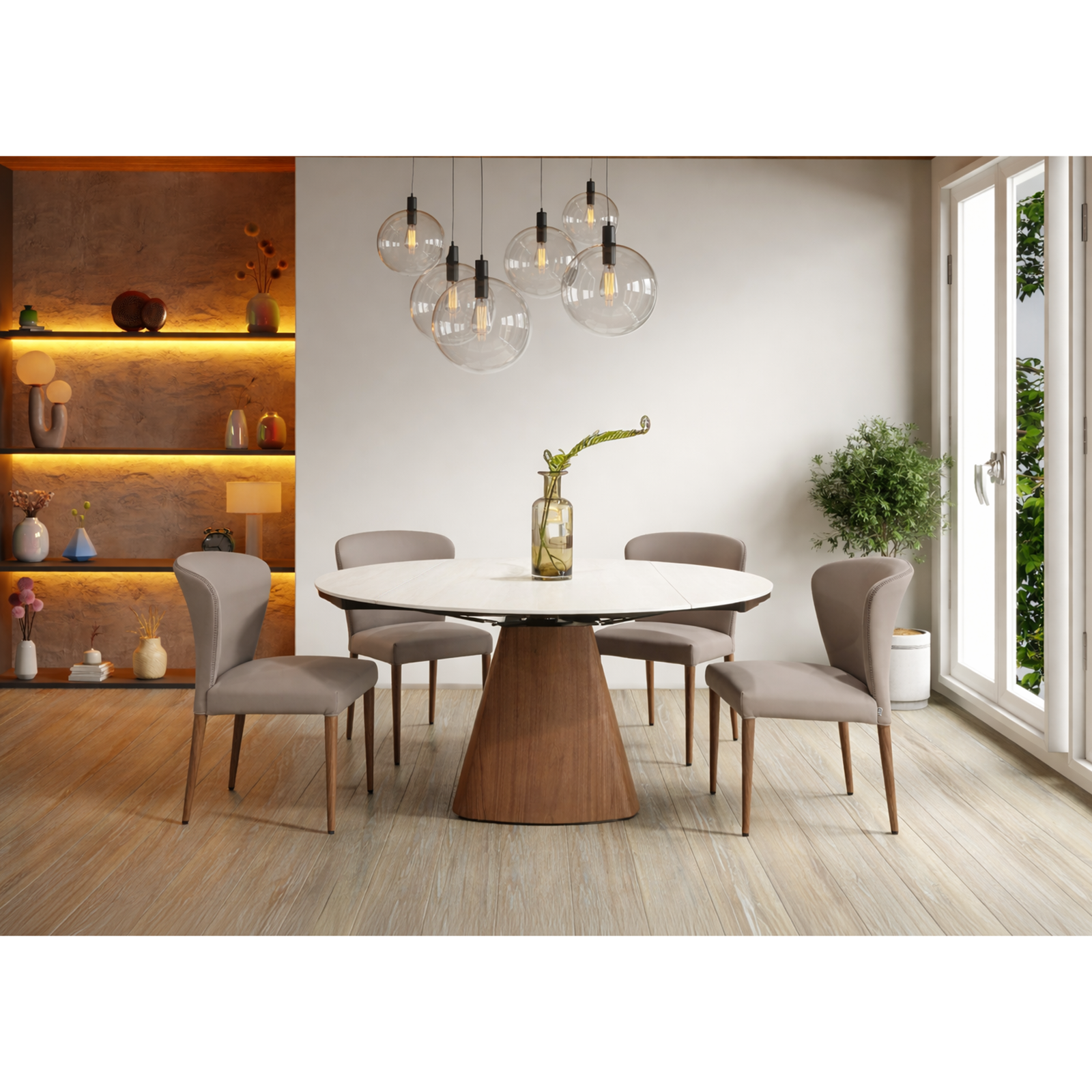 陶板圓形延展餐桌〔DS2063〕