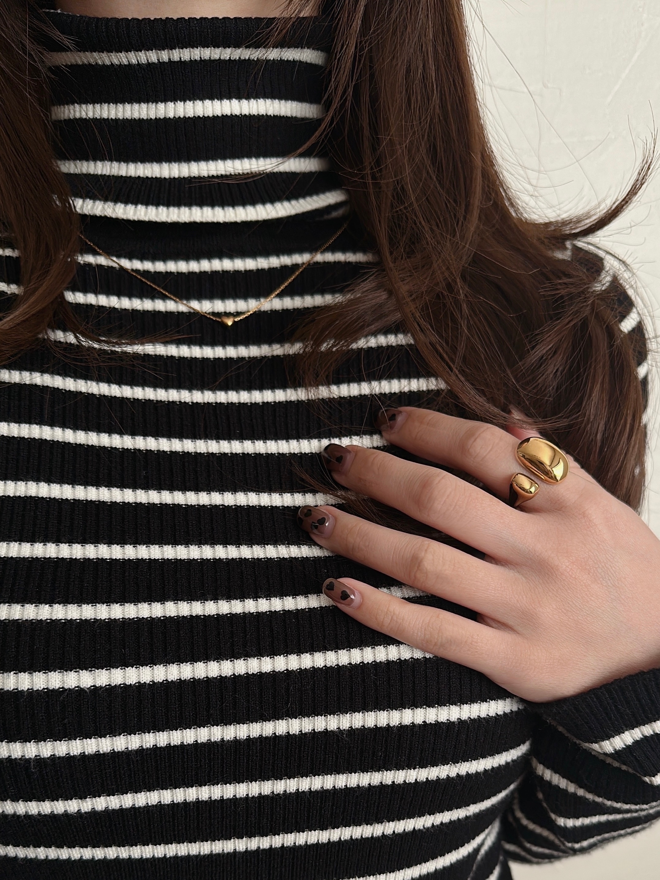 SS slide magnet heart bead necklace