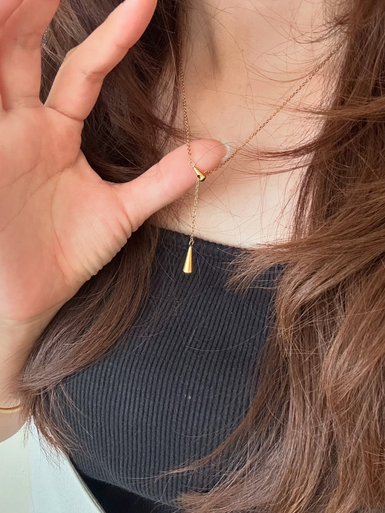 SS drop tassel necklace