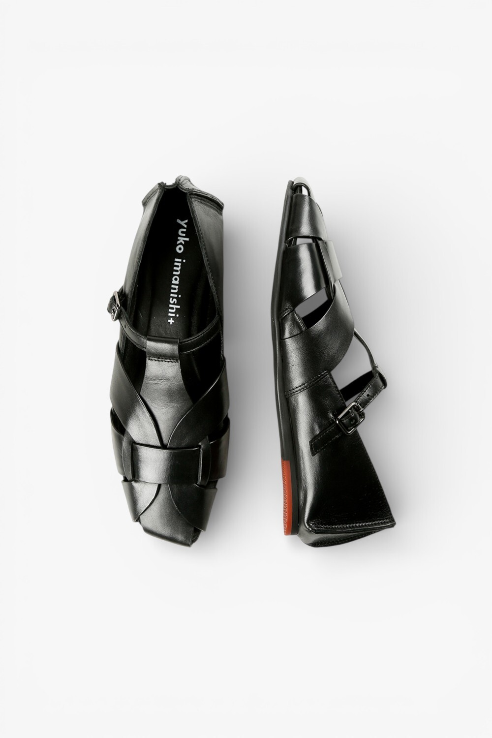 SERI 真皮幾何拼接平底鞋