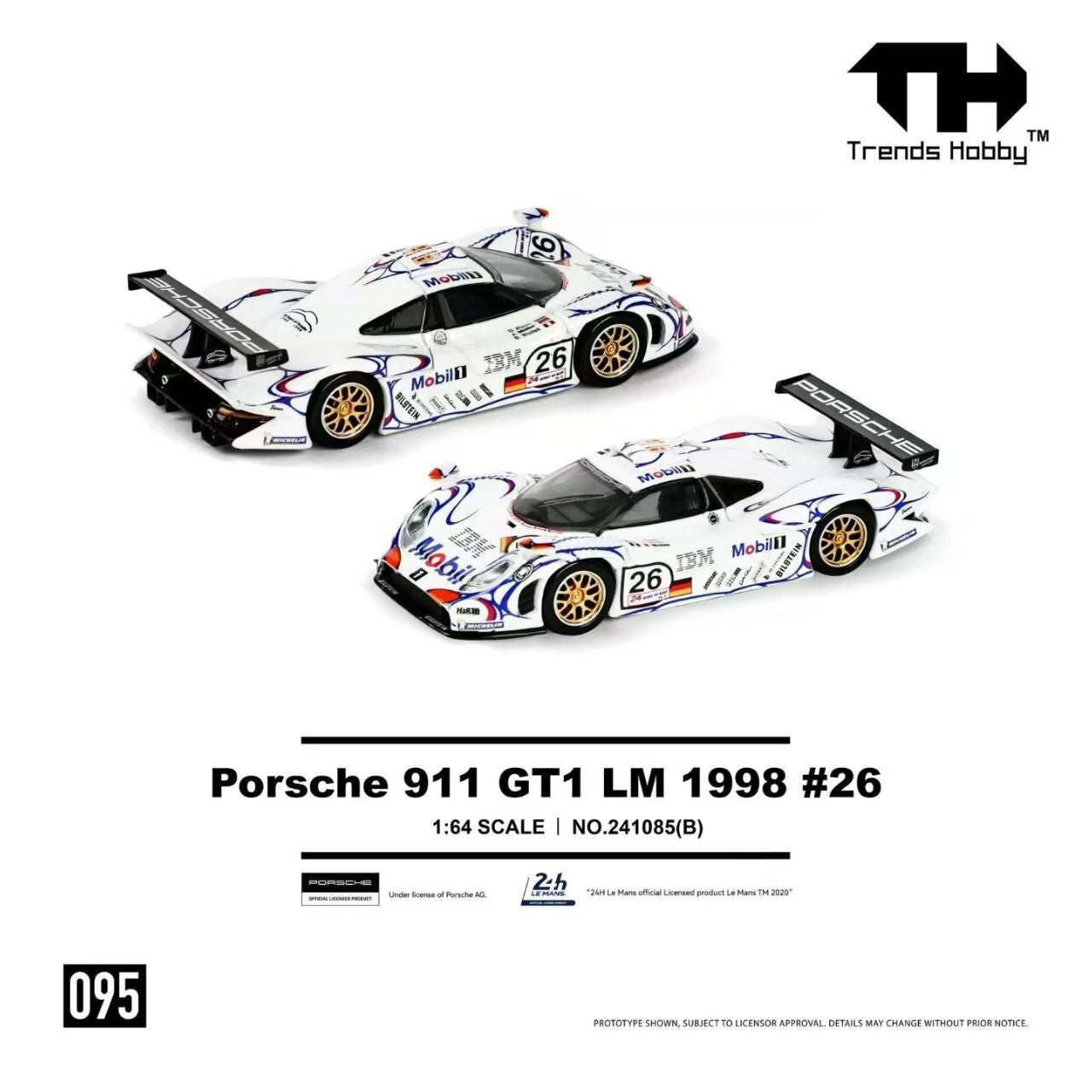 Trends Hobby Diecast 1/64 Porsche 911 GT1 LM 1998