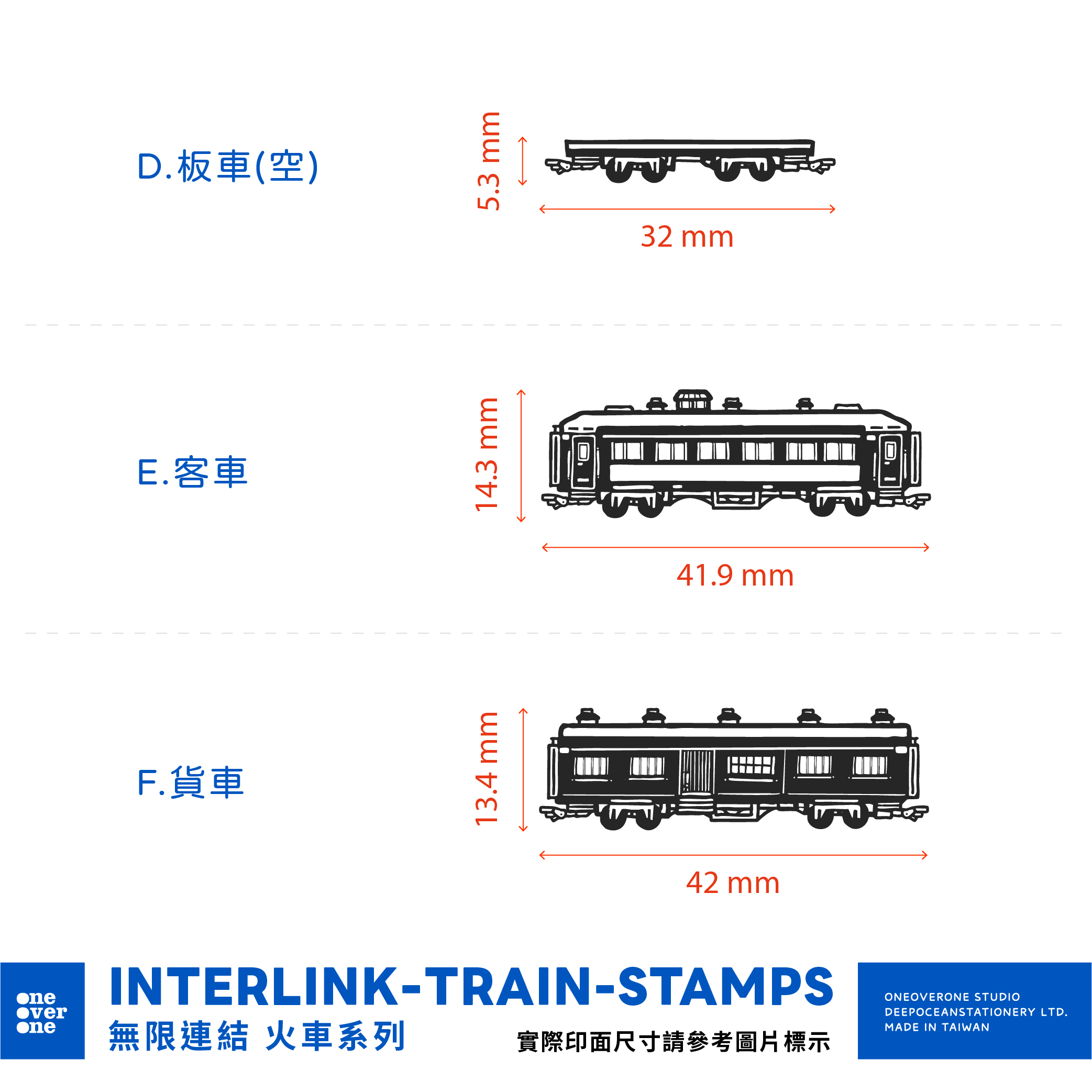 無限連結 火車 膠版印章/一分之一工作室/台灣