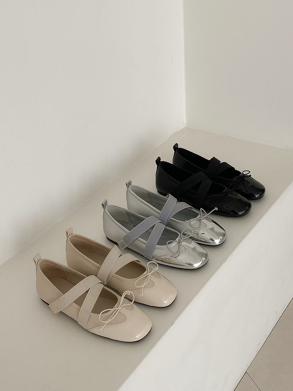 彈力雙織帶造型蝴蝶結瑪莉珍娃娃鞋 / 3色