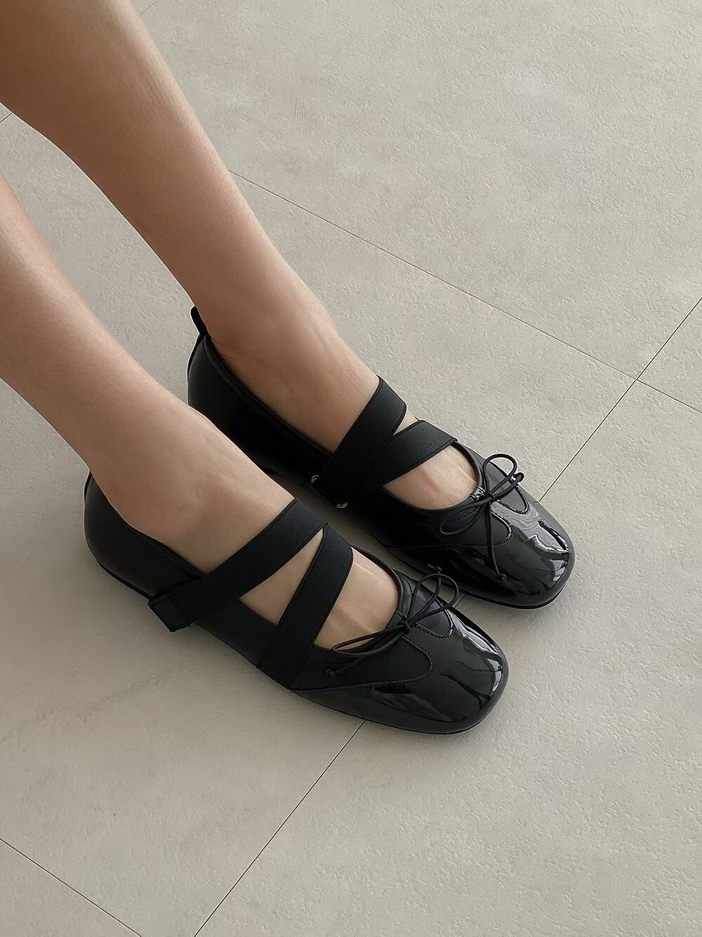 彈力雙織帶造型蝴蝶結瑪莉珍娃娃鞋 / 3色