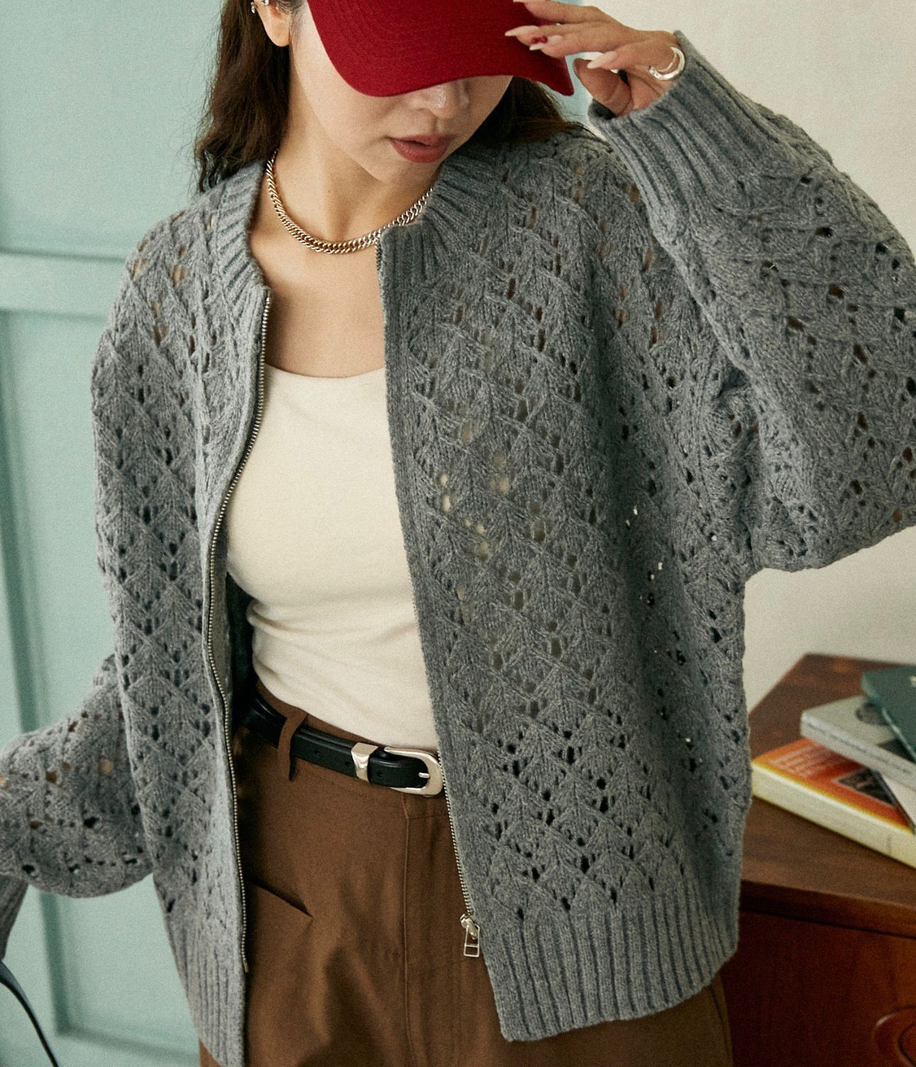 【預購】JN021205 PUBLUX 拉鍊式針織薄外套