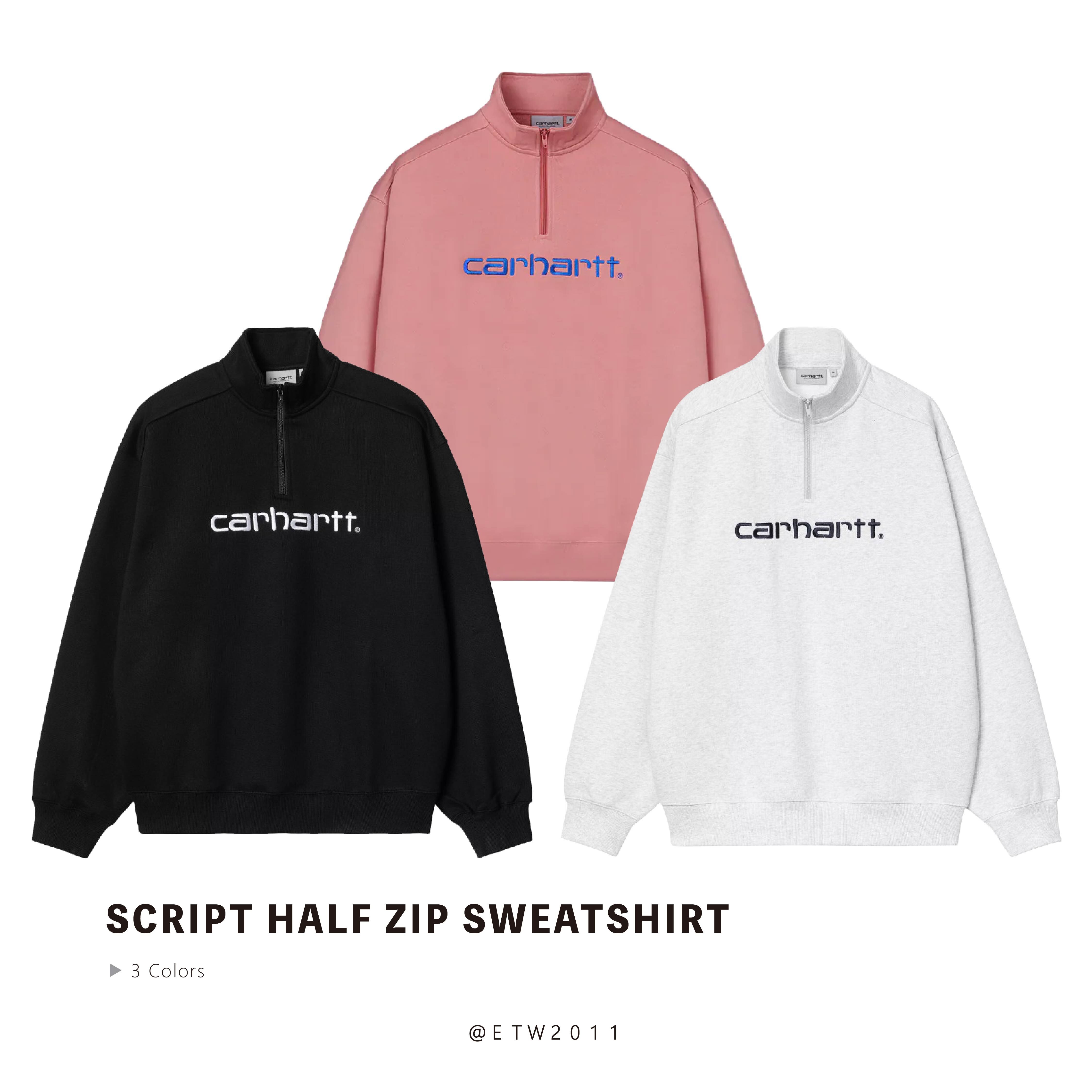 ☆ETW☆【EASY TO WEAR】CARHARTT WIP Script Half Zip Sweatshirt 刺繡 高領 半拉鍊