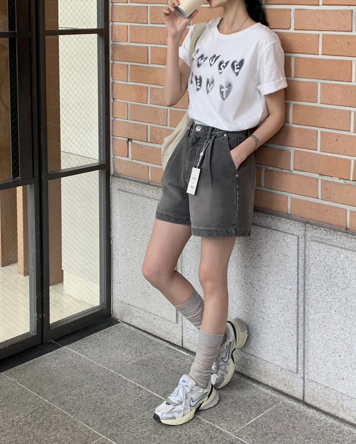 TAEJOON 美式街頭A 字牛仔短褲