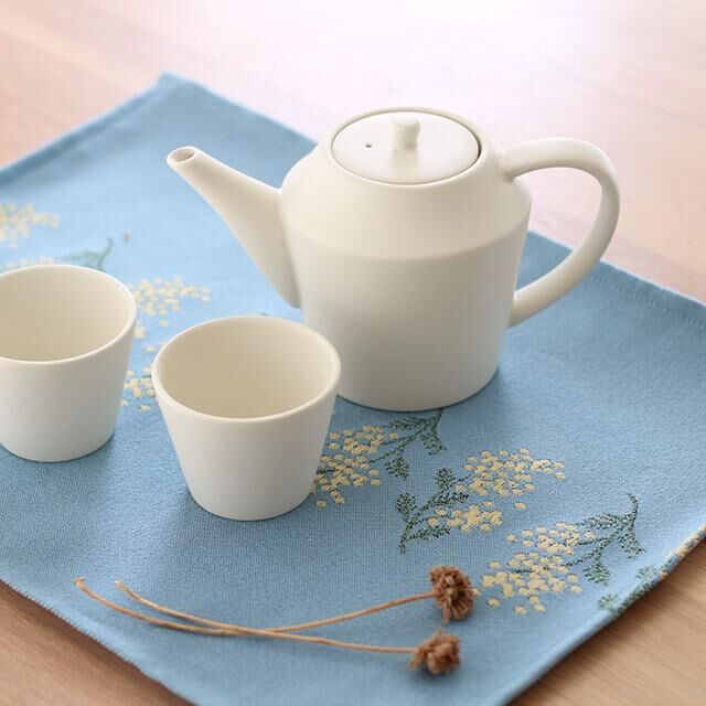 日本 CDF etendue 含羞草 刺繡 餐墊 (藍色)