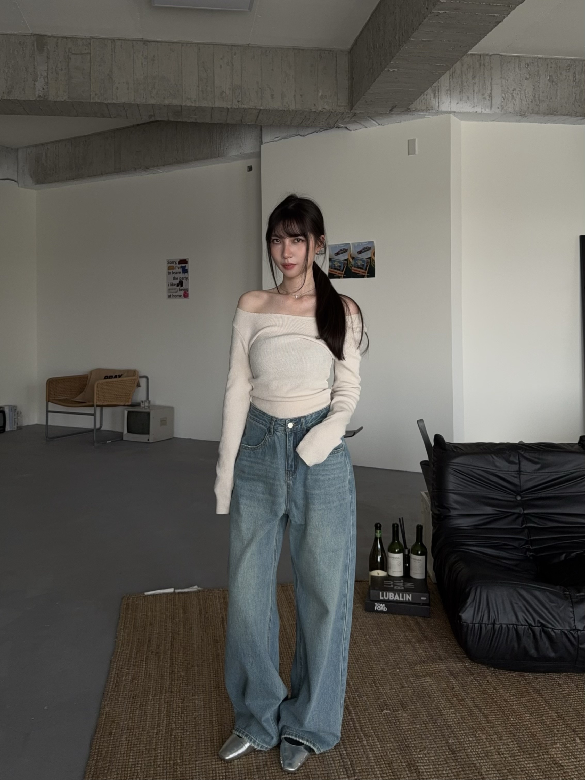 薄針織透膚長版上衣✨