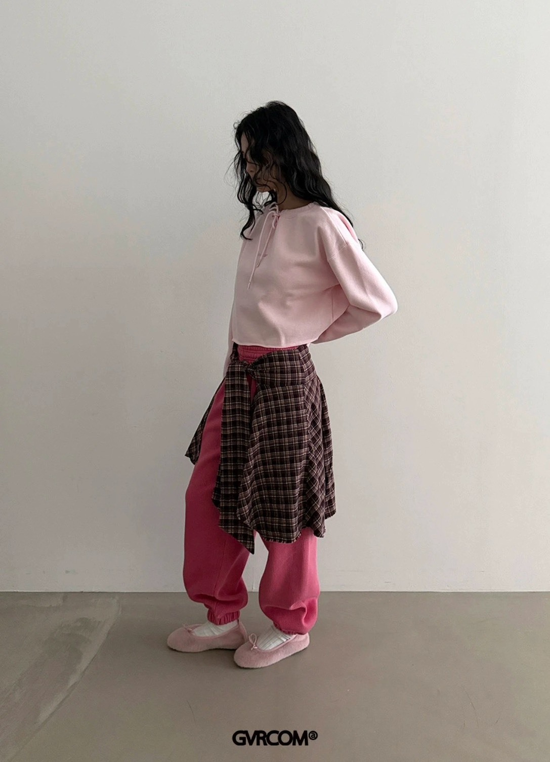 GVR COMPANY 英倫風格紋不規則疊穿半身裙