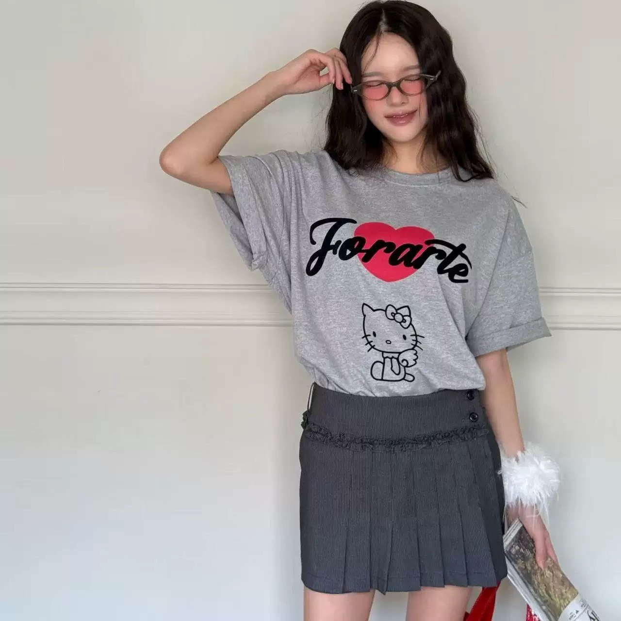 ARTE Hello Kitty 塗鴉愛心短T