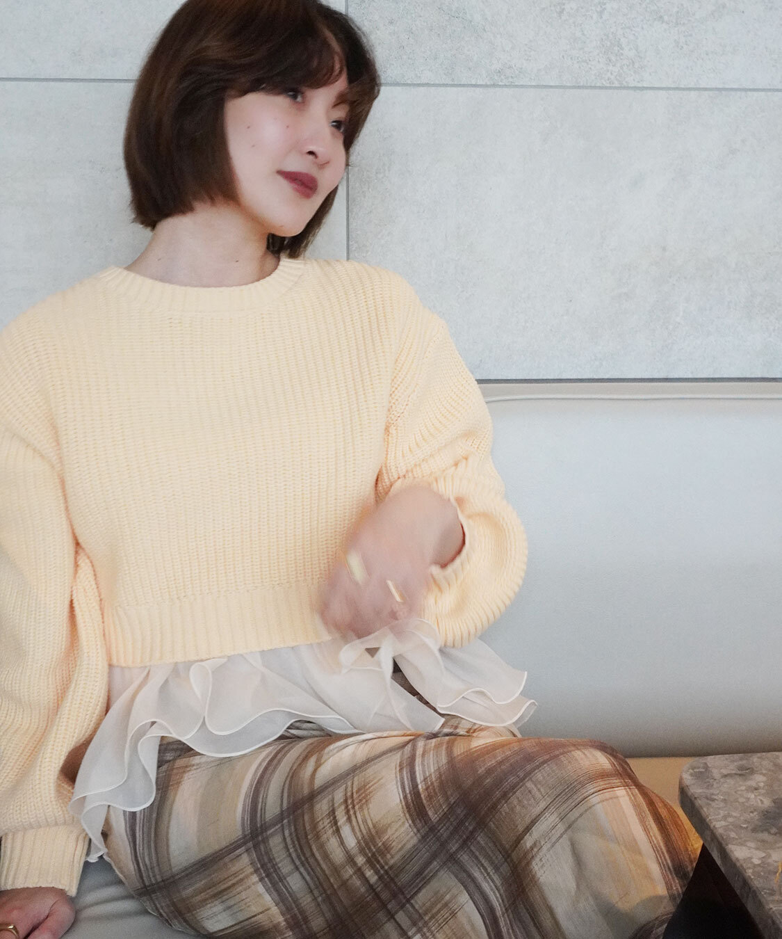 [預購] COCO DEAL 雪紡上衣 × 泡袖針織組合