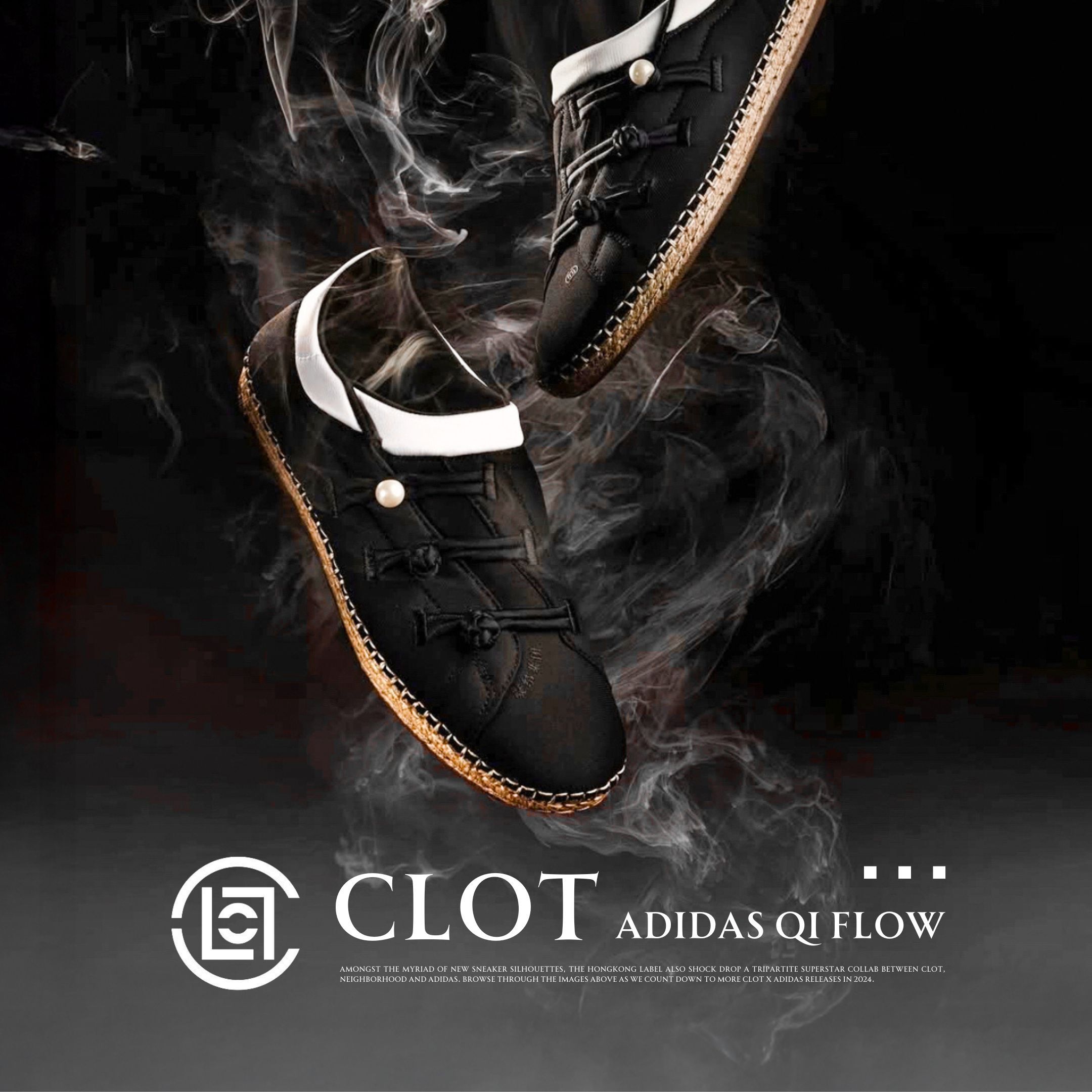 NICEDAY 代購 CLOT x Adidas Qi Flow 聯名 北京 功夫鞋 漁夫 太極 黑白 陳冠希 中國風 JQ4053