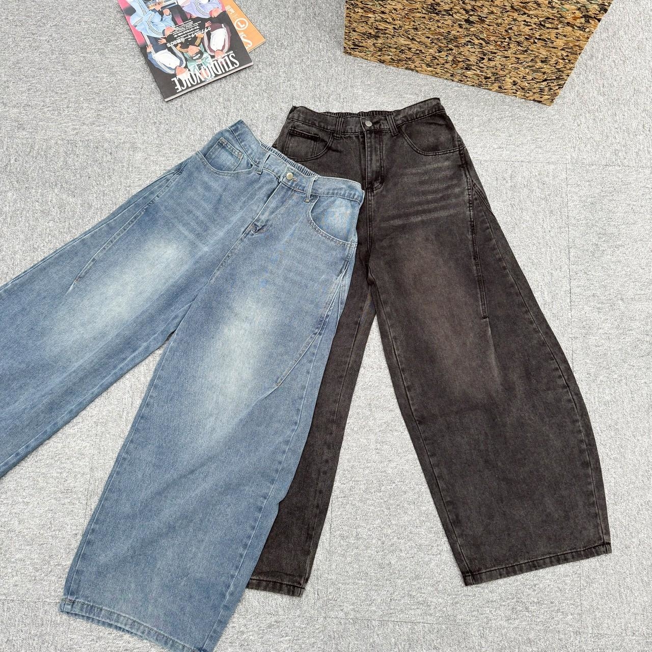 貓抓車縫剪裁廓型彎刀褲 81117