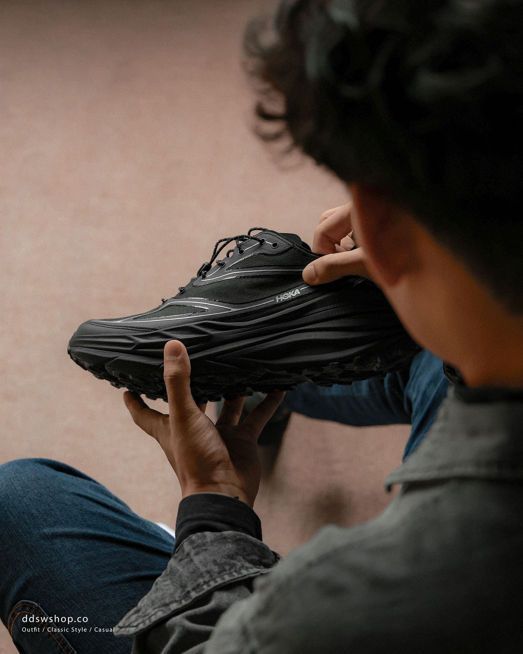 "代購" HOKA U Stinson One7 經典厚底 越野鞋 黑色