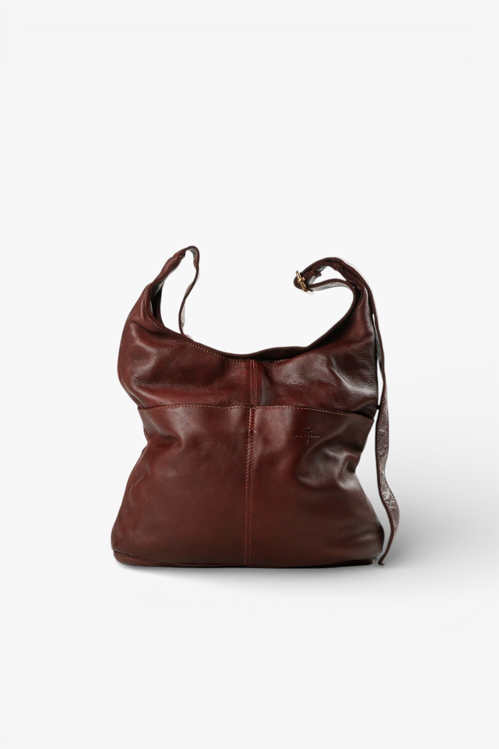 Simple 雙口袋肩背包 酒紅