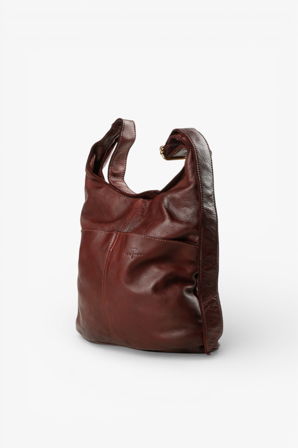 Simple 雙口袋肩背包 酒紅