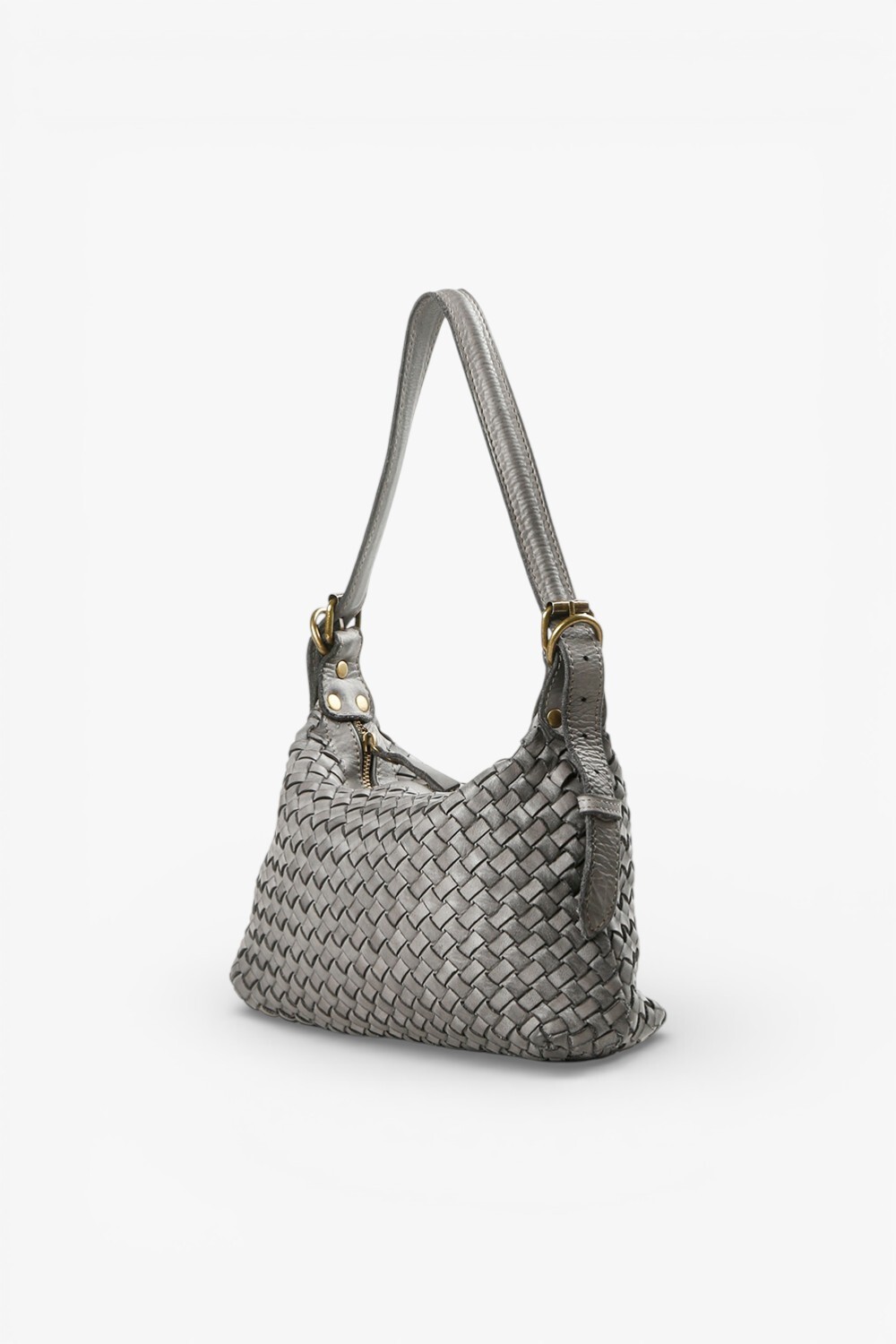 Guilia 編織付背帶小肩背包 深灰