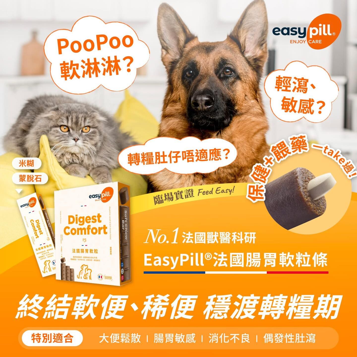 EasyPill - 法國腸胃軟粒 1條7粒 [貓犬用]