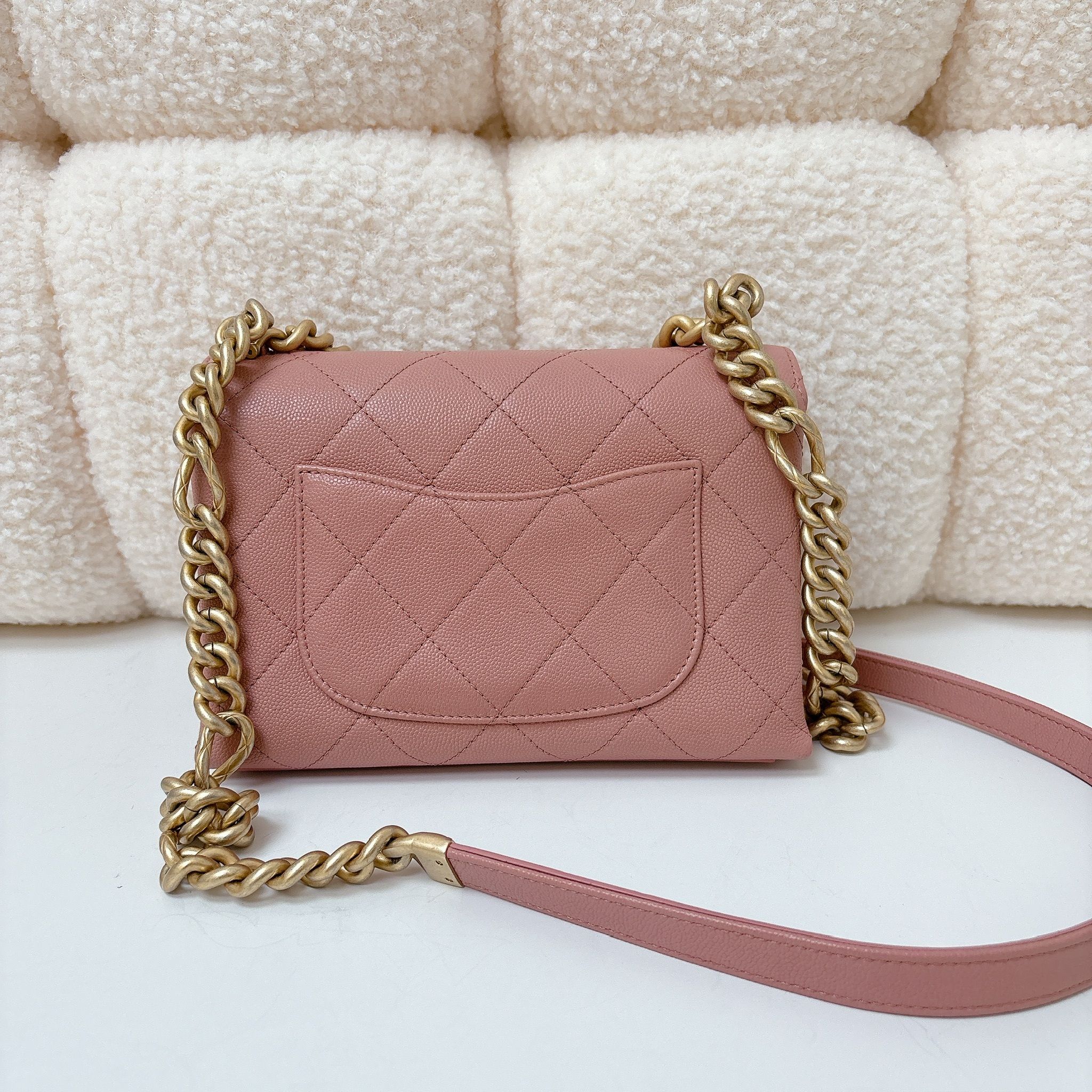 Chanel Coco First Wallet On Chain - Coral Pink / Ghw