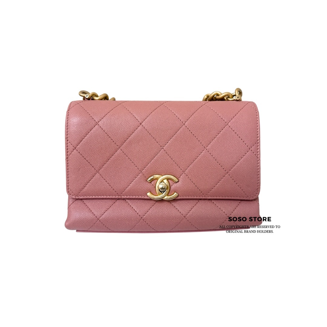 Chanel Coco First Wallet On Chain - Coral Pink / Ghw