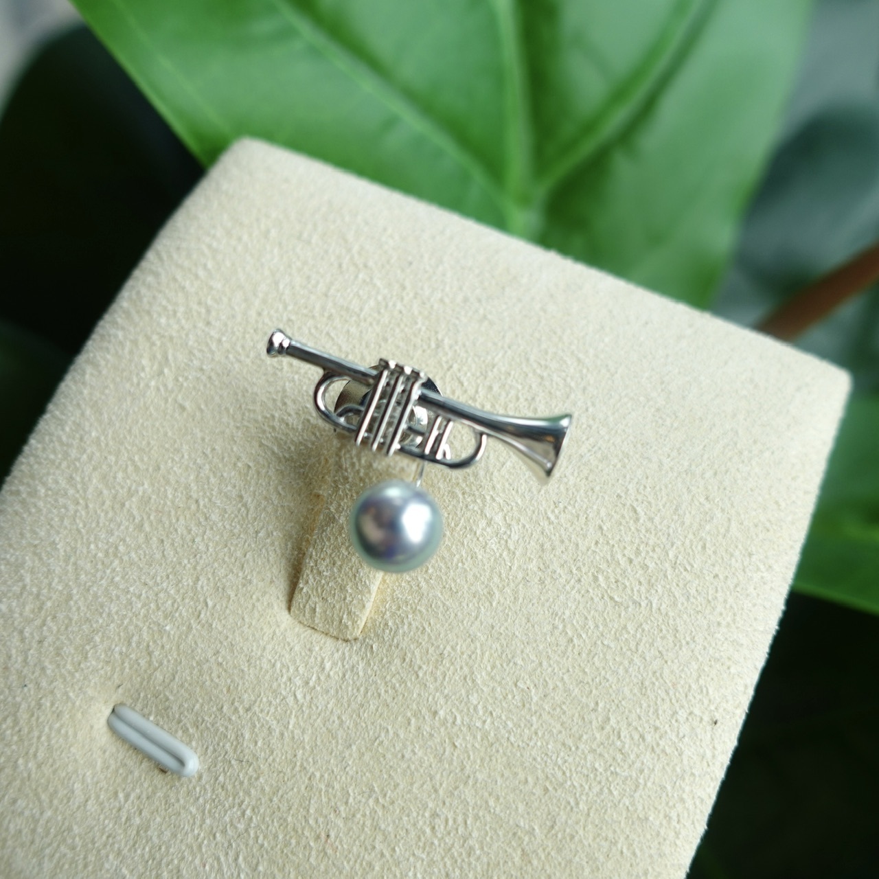 日本製925純銀Akoya珍珠胸針 - 小號造型