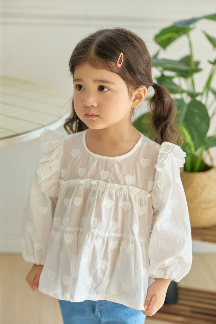 正韓春bbb 滿滿小愛心飛袖上衣