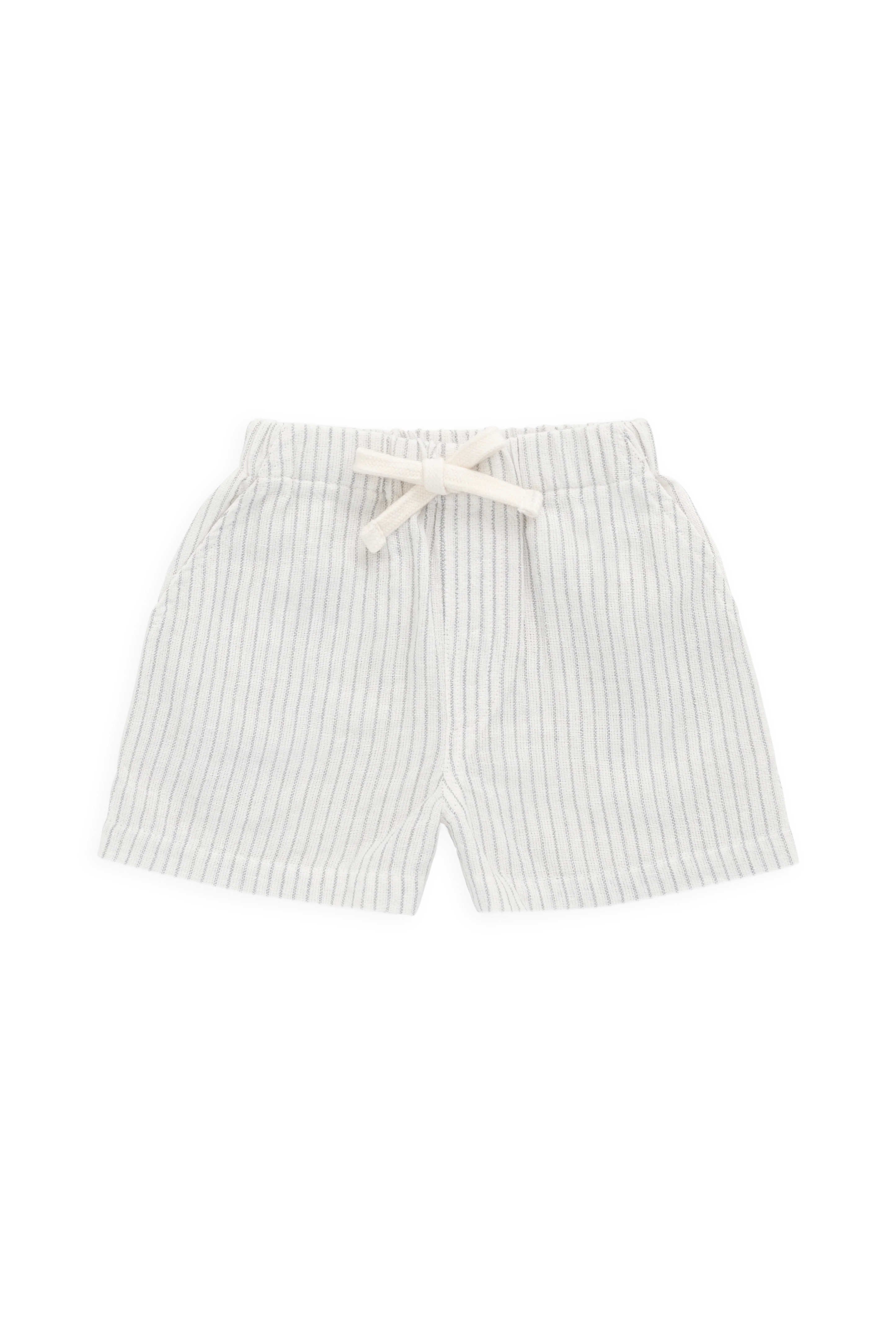 【預購】JAMIE KAY -Organic Cotton Louis Short - Mini Pinstripe Parchment（Dawn）