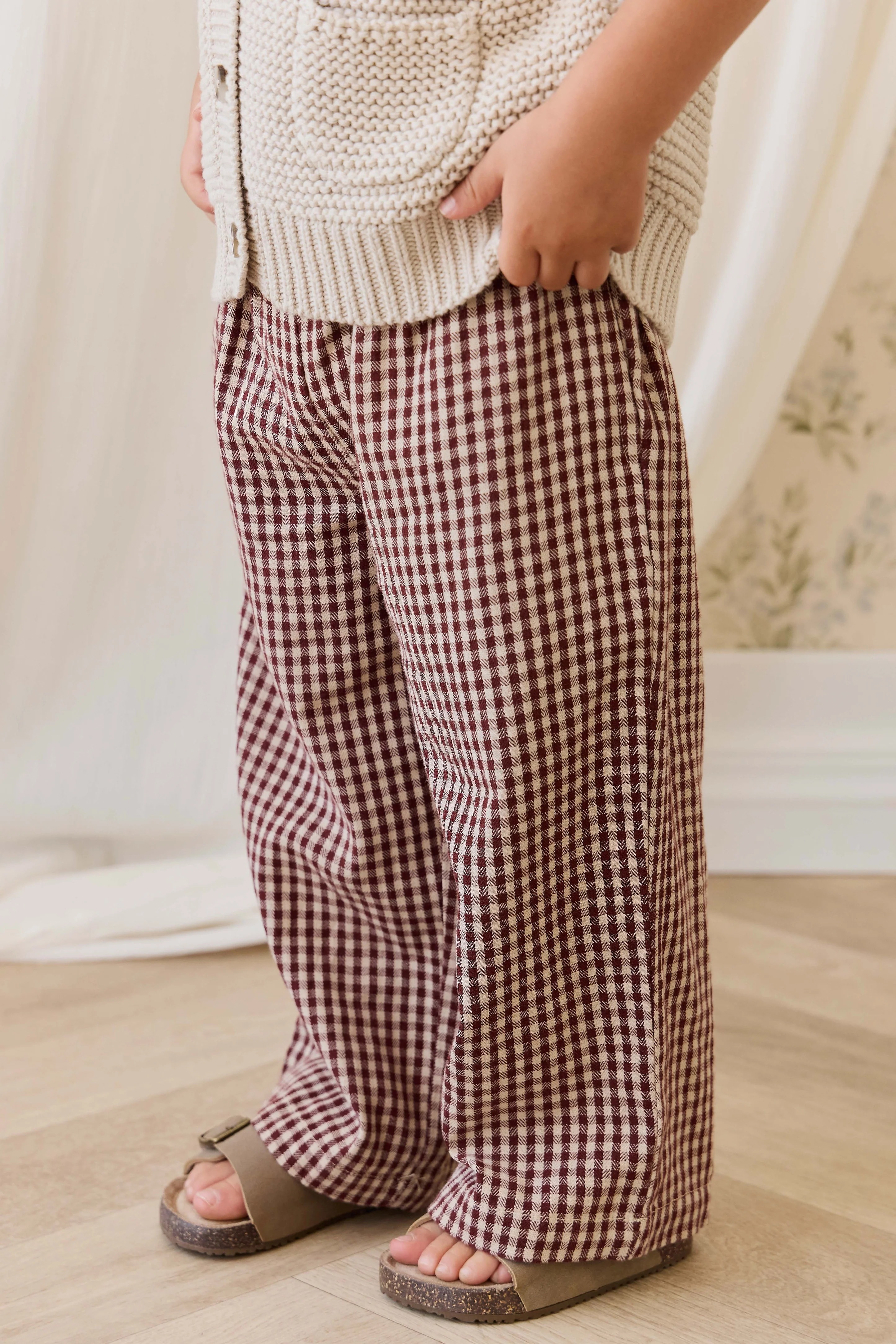 【預購】JAMIE KAY -Organic Cotton Kenji Pant（Cinnamon Gingham）