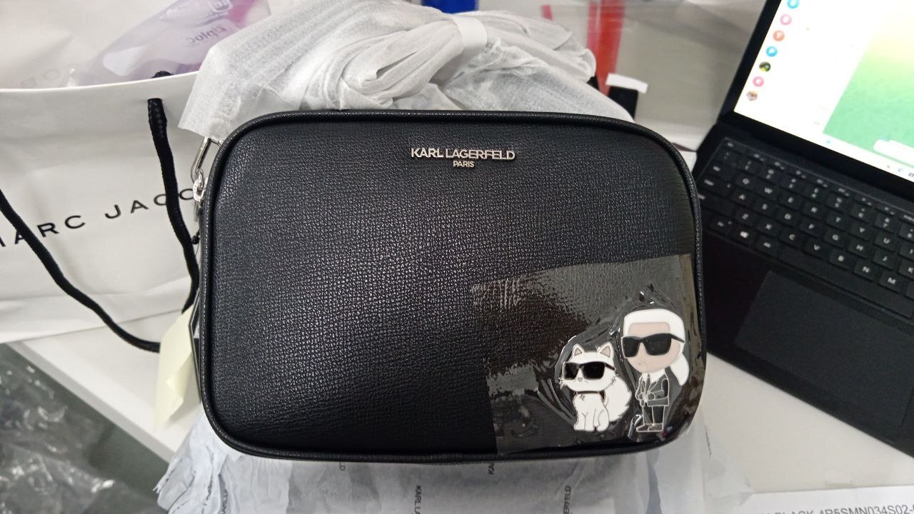 [S] KARL LAGERFELD BLACK LH6EU9BJ-BLK MAYBELLE CAMERA CROSSBODY, 196788002449 (SKL1513)