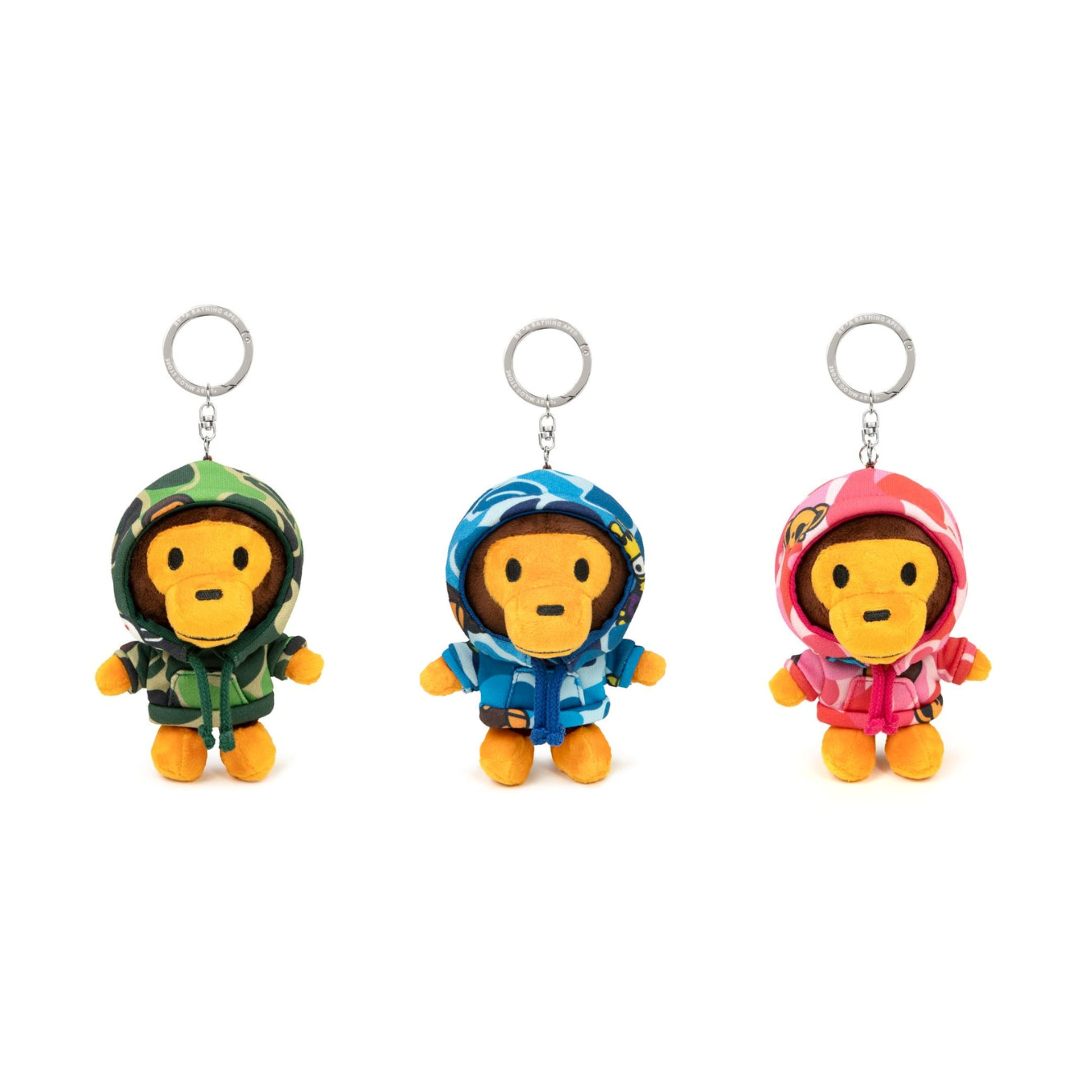 2026SS A BATHING APE BAPE BABY MILO PLUSH DOLL MILO ALL FRIENDS CAMO HOODIE KEYCHAIN 迷彩 帽T 小猴子 吊飾 鑰匙圈 現貨 AL70182335