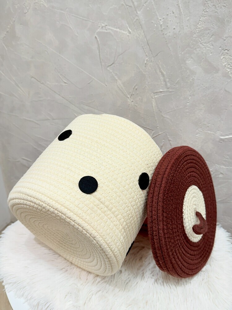 珍珠奶茶置物籃(附蓋)『約25*23cm』