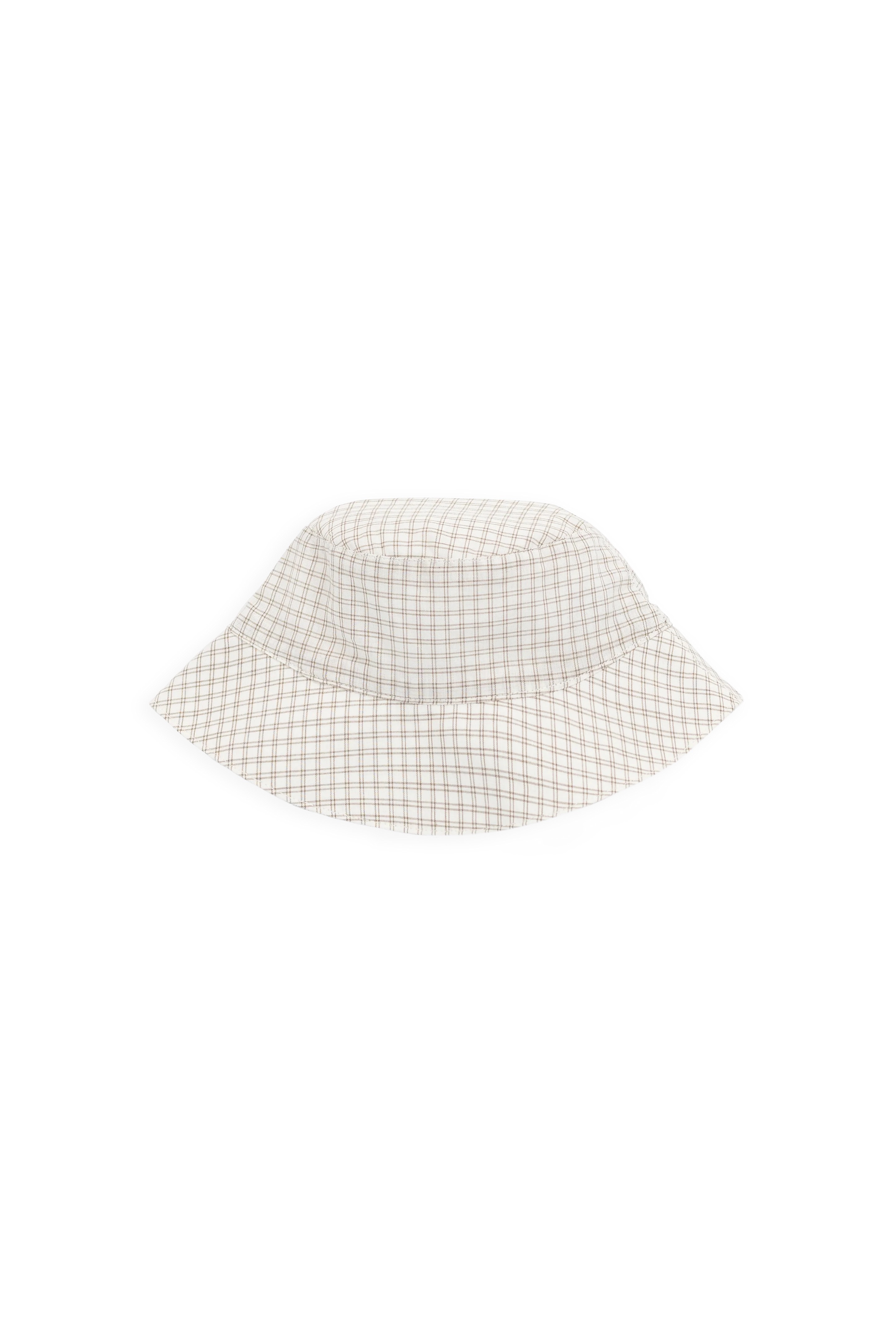 【預購】JAMIE KAY -Organic Cotton Woven Bucket Hat（Double Windowpane Check Pecan）