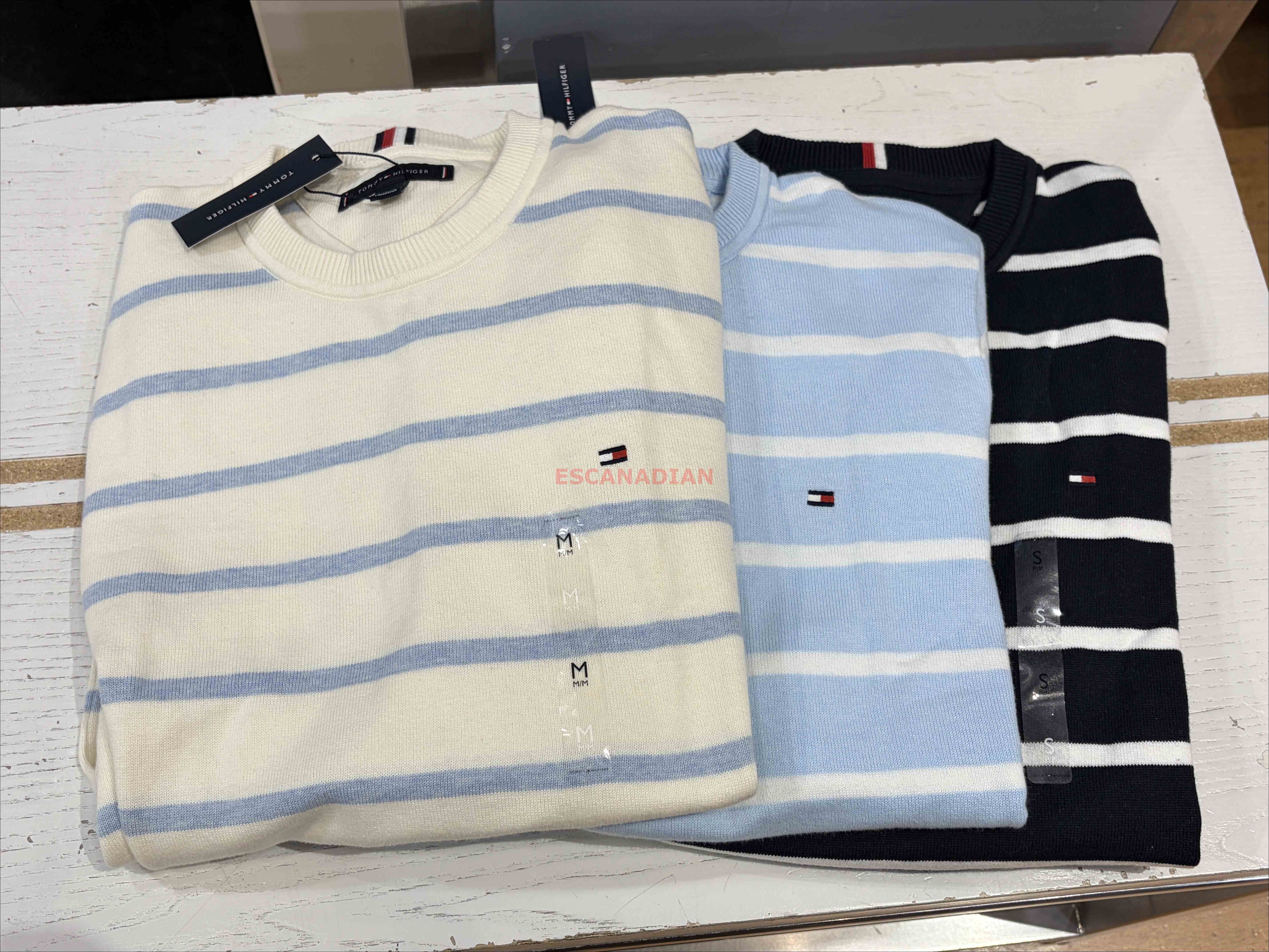 TOMMY 男大人 橫條 小LOGO 針織毛衣 (3色)