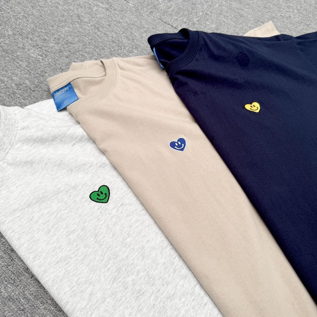 撞色小愛心刺繡短T 81133