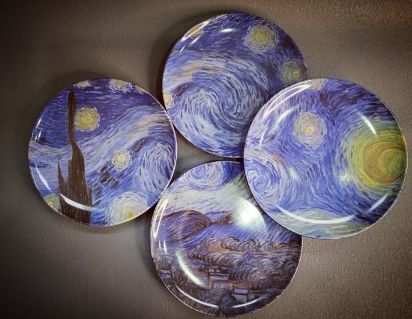 VJ035 梵高「星夜」名畫餐碟套裝 20cm x 4 pcs