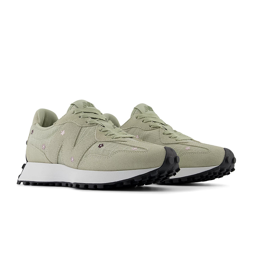 W New Balance 327 抹茶綠白小花 刺繡 復古 拼接 休閒鞋 運動鞋 女鞋 WS327DCC