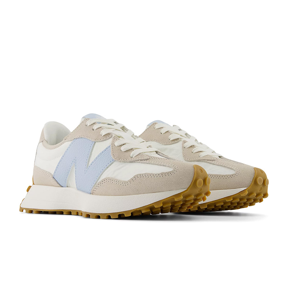W New Balance 327 米白藍拼接 復古 麂皮 拚色 大N標 休閒鞋 運動鞋 女鞋 WS327FTA