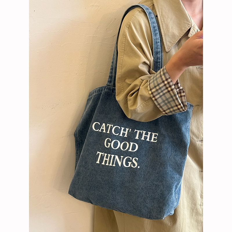 《6572》字母牛仔帆布袋