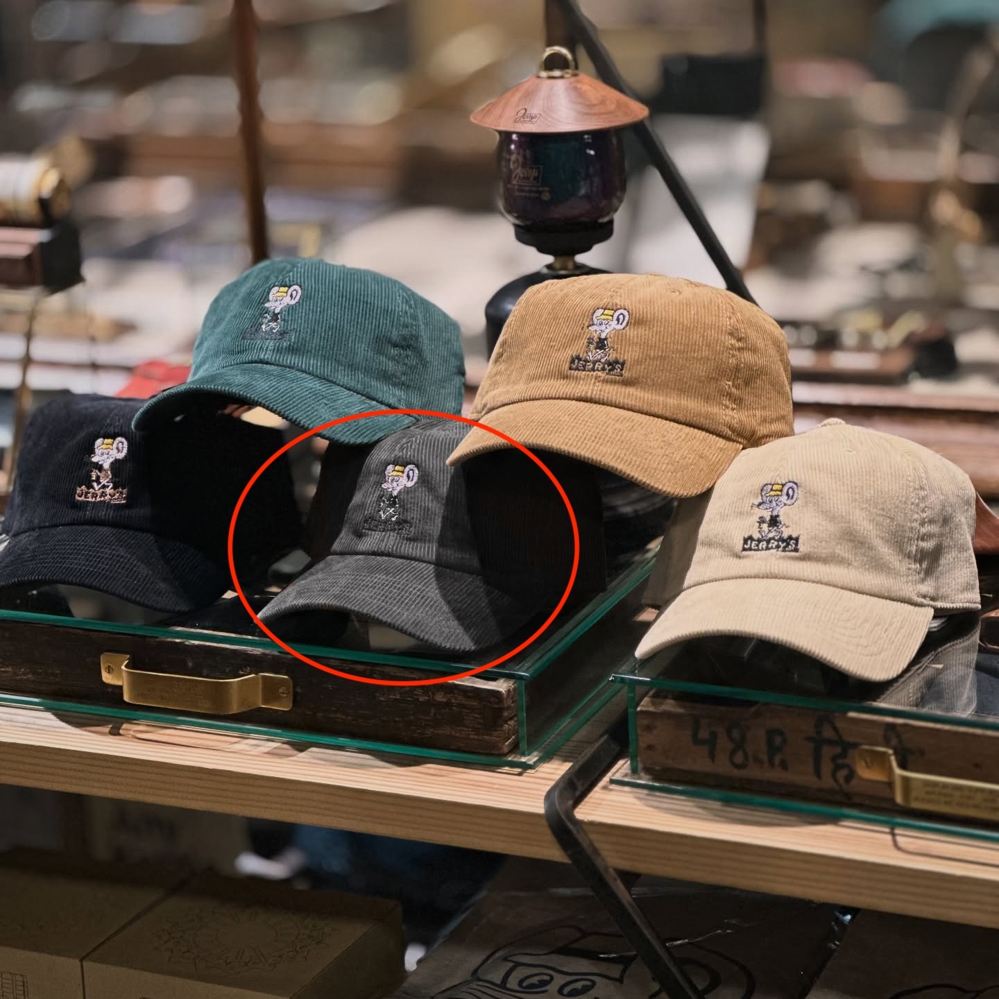 日本JERRY'S NEZUMI 燈芯絨刺繡棒球帽