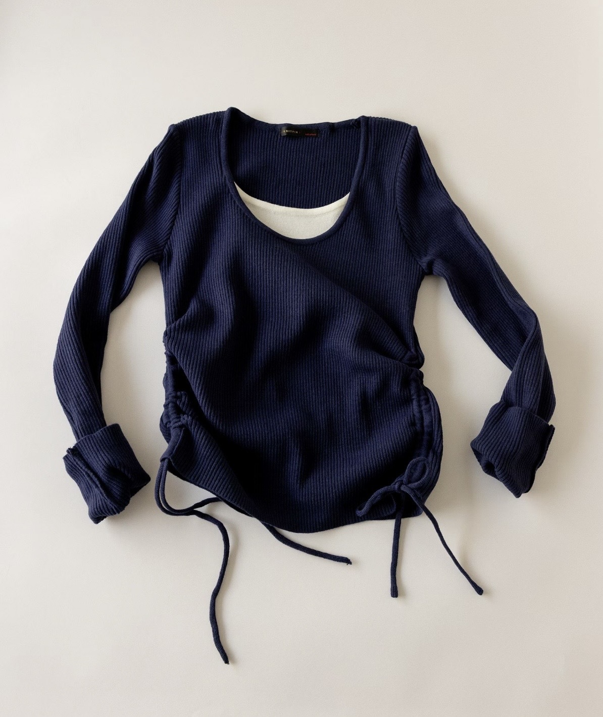 側帶雙層春季針織TOP